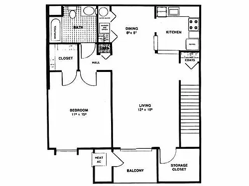 Floor plan 1 BD UPPER