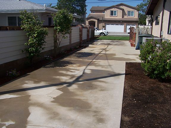 Back of RV parking pad looking toward street