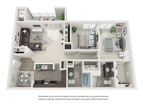Floor plan Two Bedroom Two Bath Deluxe