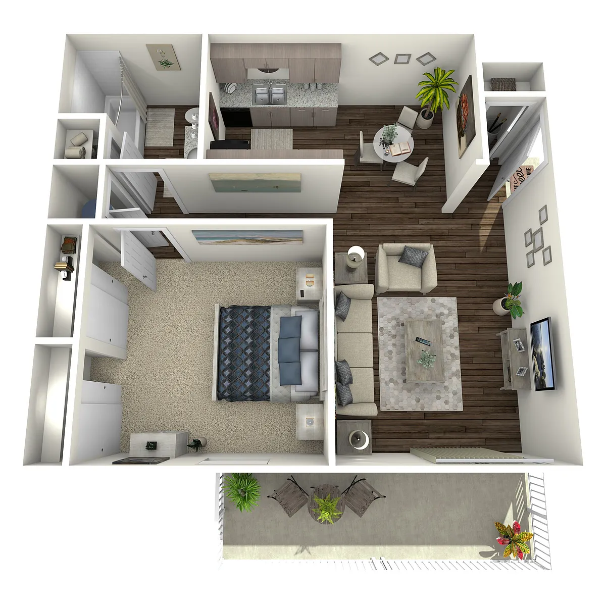 Floor plan 1BD, 1BTH