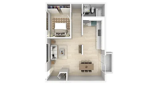 Floor plan One Bedroom One Bath
