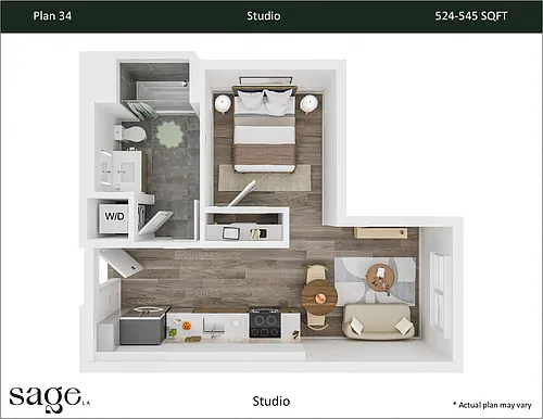 Floor plan Studio Plan 34