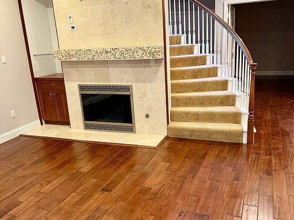 Fireplace and stairs