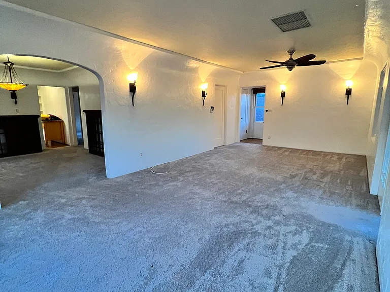 living room view into dining room