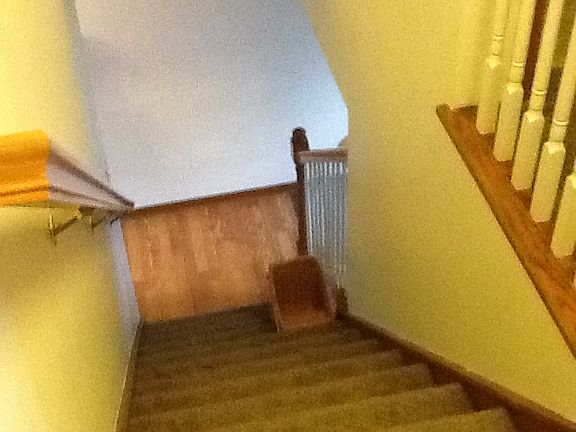 view down the stairs