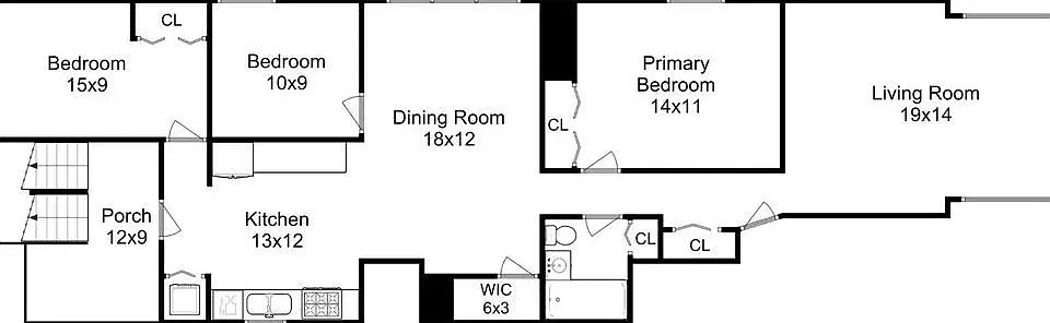 Floor plan showing the apartment layout.