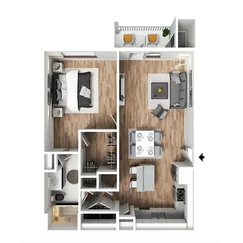 Floor plan 1 X 1 C