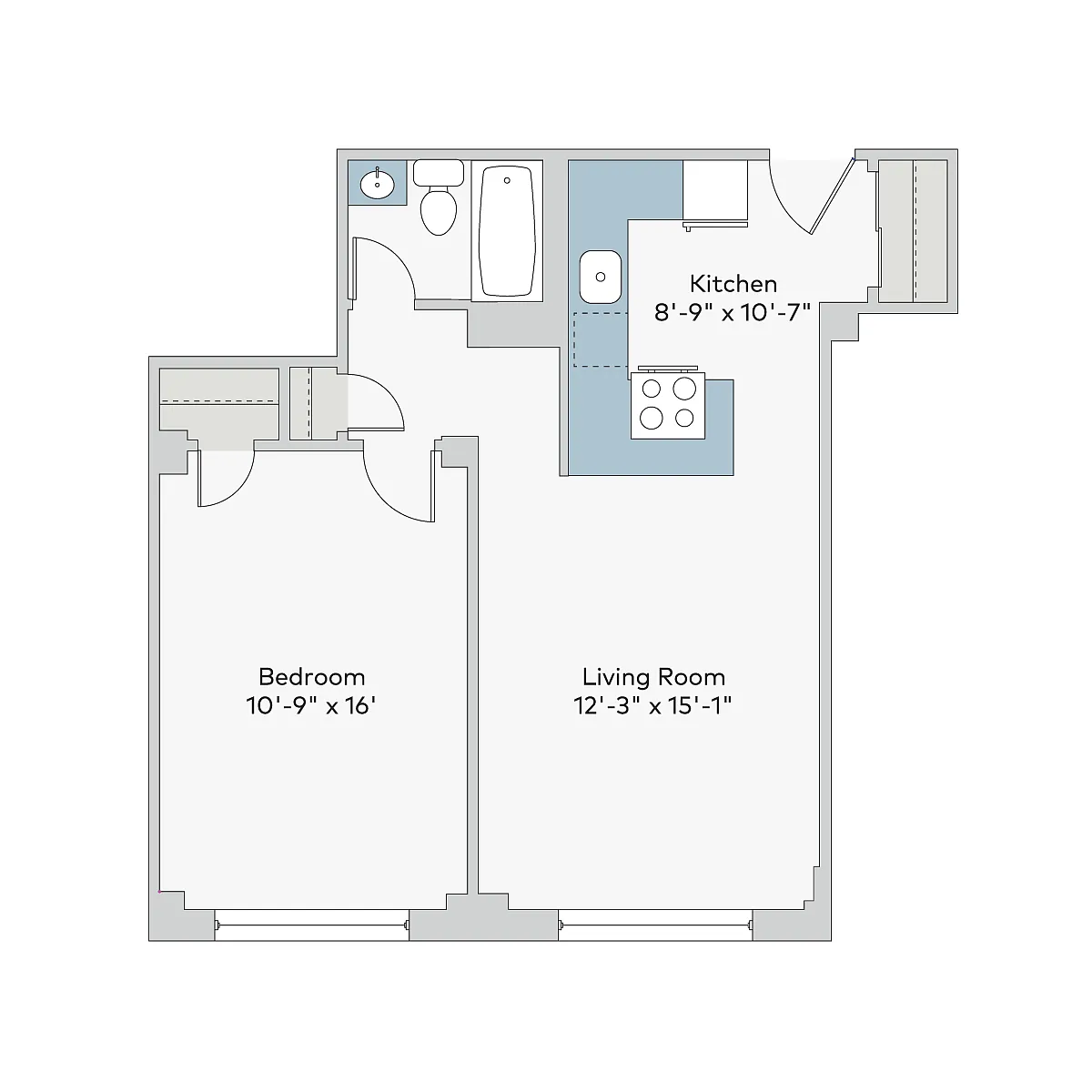 Floor plan mon-1bk