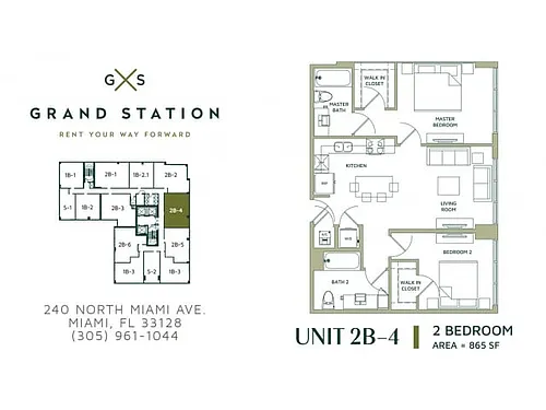 Floor plan 2 Bed 2 Bath (2B-4)