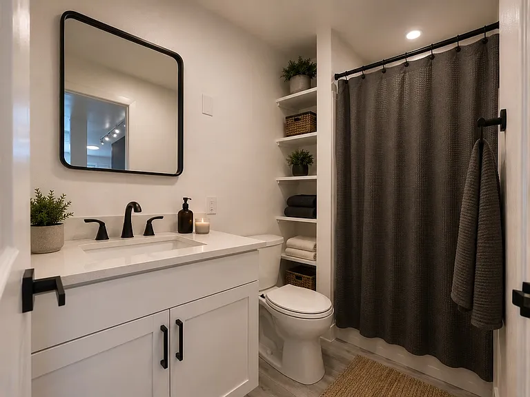 Digitally enhanced image to show furnished
