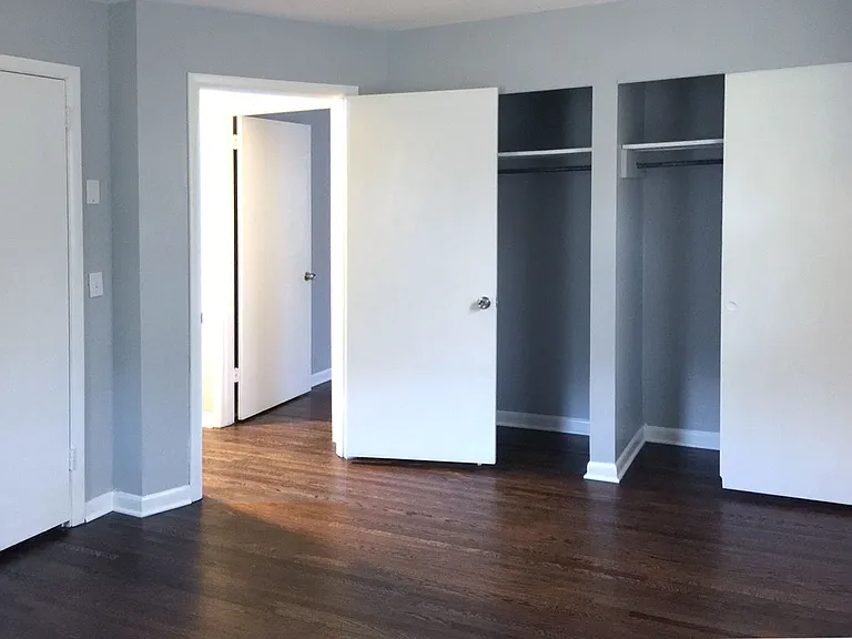 Master bedroom with half bath and extra closet space.
