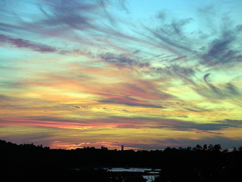 August sunset over Boston