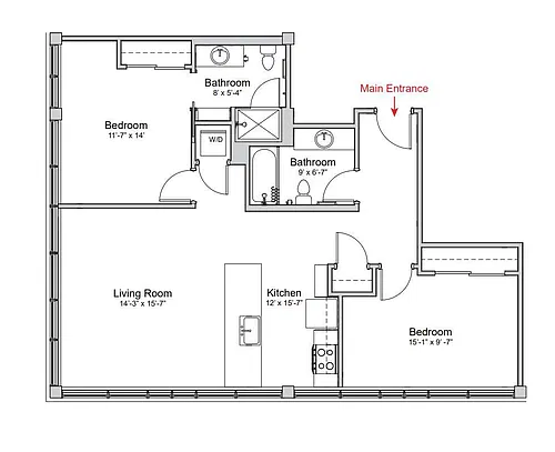 Floor plan Two Bedroom