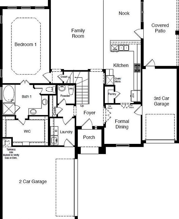 D.R. Horton's Bullard J floorplan, 1st floor