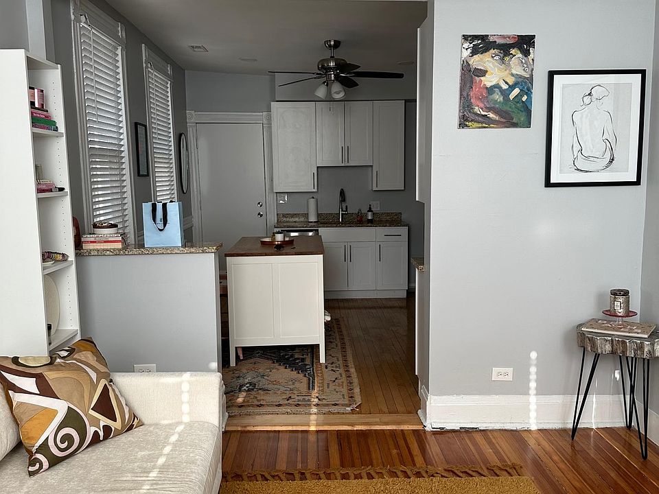 front room and kitchen