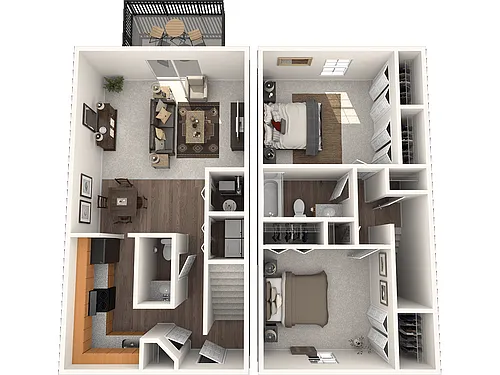 Floor plan 2 Bedroom Townhome