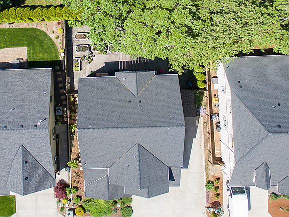 Aerial view over house