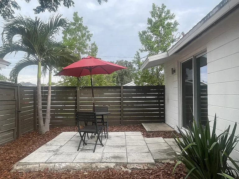 Private fenced in yard