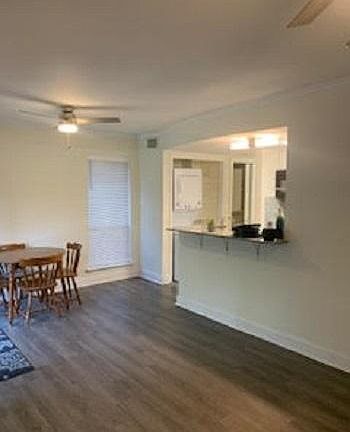 No carpet in living and dining area