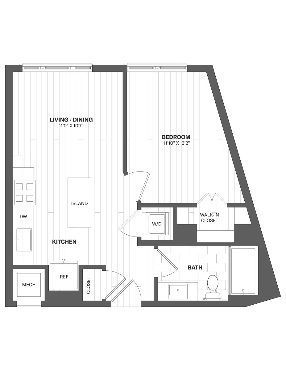 Floor plan 1A - 1 Bed/1 Bath