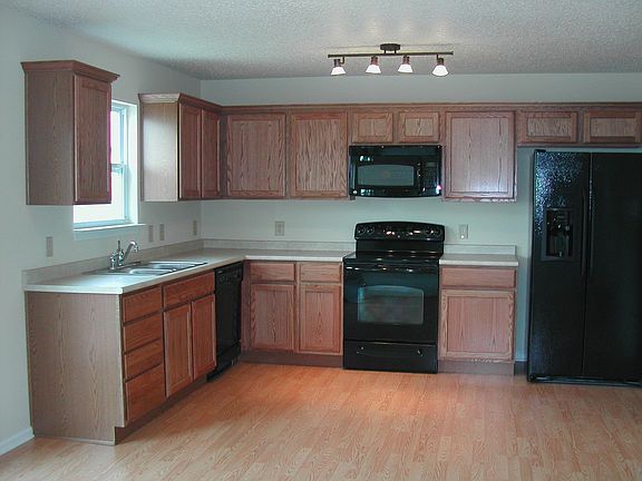 Kitchen with laminate flooring