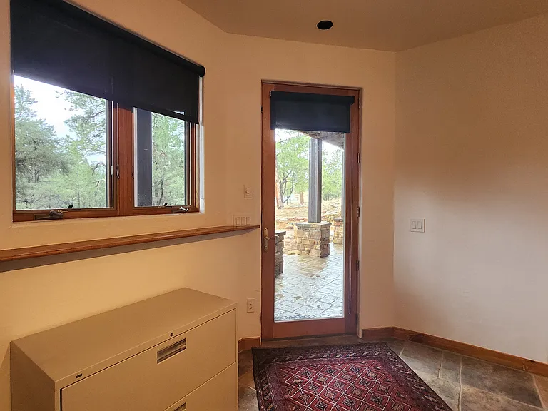 Office area with view to patio