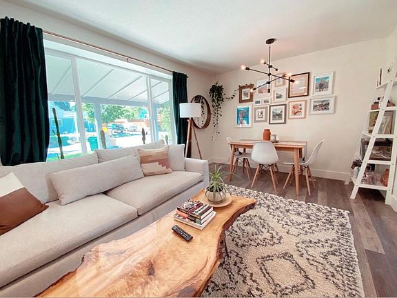 living and dining room view (old decor featured to show versatility)