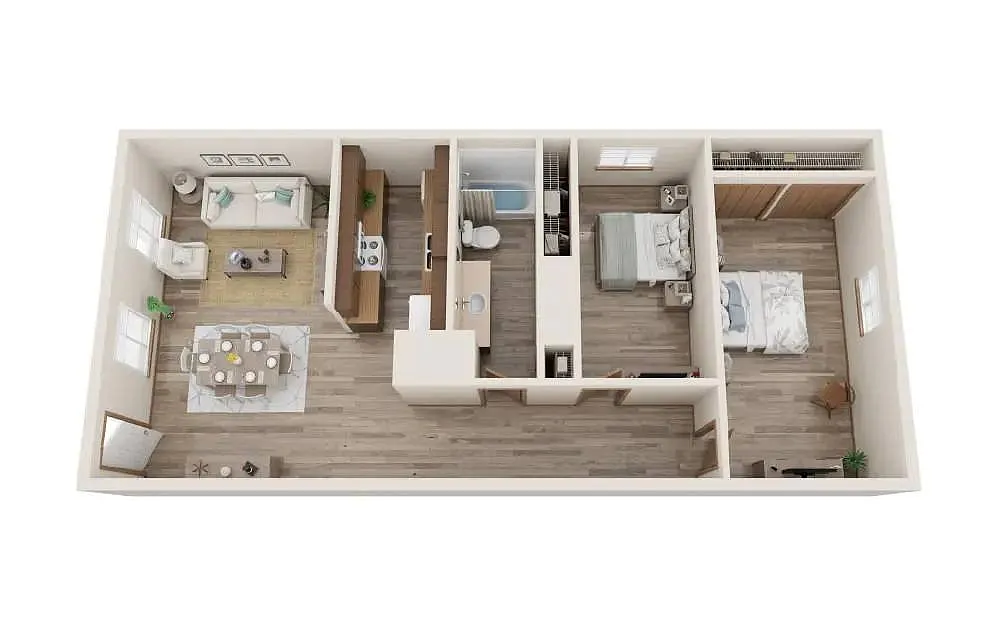 Floor plan 2 Bed | 1 Bath