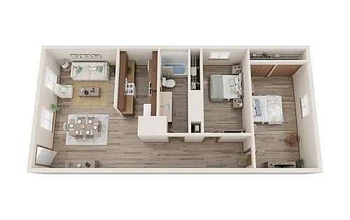 Floor plan 2 Bed | 1 Bath