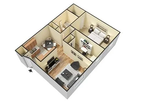Floor plan 2 Bedroom 1 Bathroom