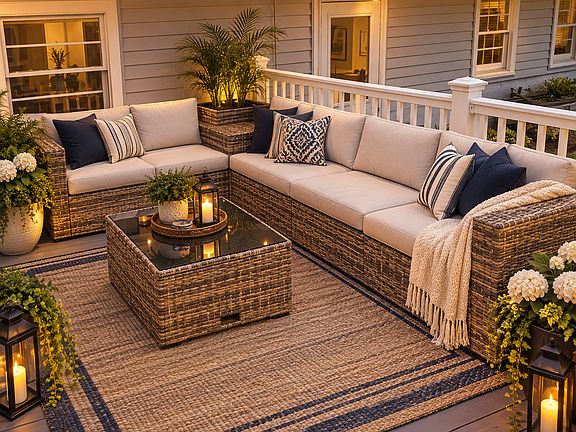 Lower-level Trex deck space