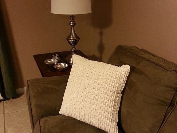 COUCH WITH CHENILLE PILLOWS