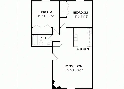 Floor plan Two Bedroom Condo