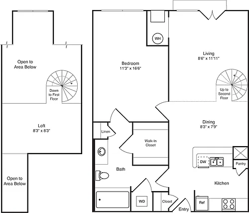 Floor plan Allegheny with loft