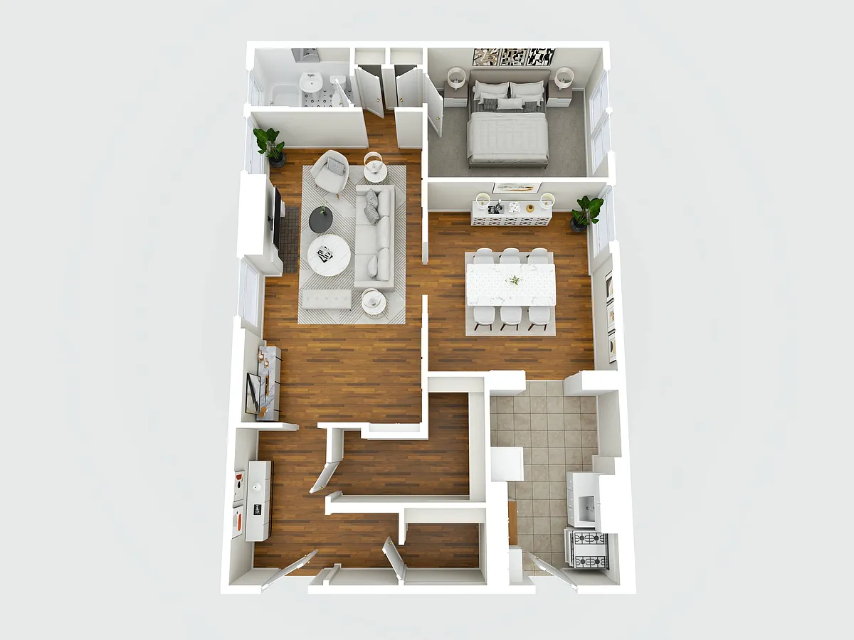 Floor plan 1 Bedroom 1 Bath Large