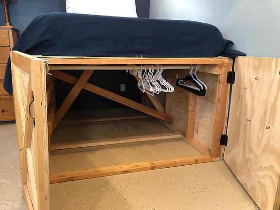 Storage under queen-sized bed