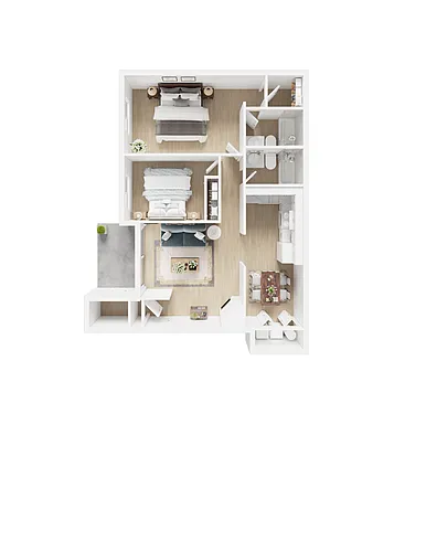 Floor plan Two Bedroom Two Bath