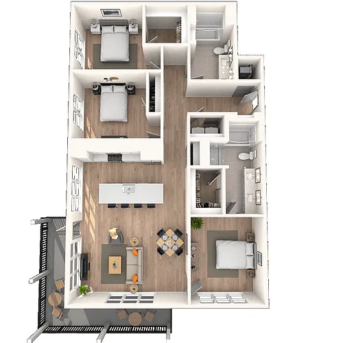 Floor plan C2 3x2 1564 SF-FP