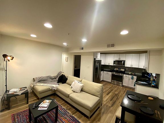 Living room, breakfast nook and kitchen