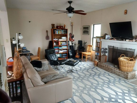 Living room with fireplace