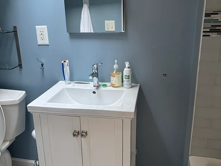 Private bath with shower and tub