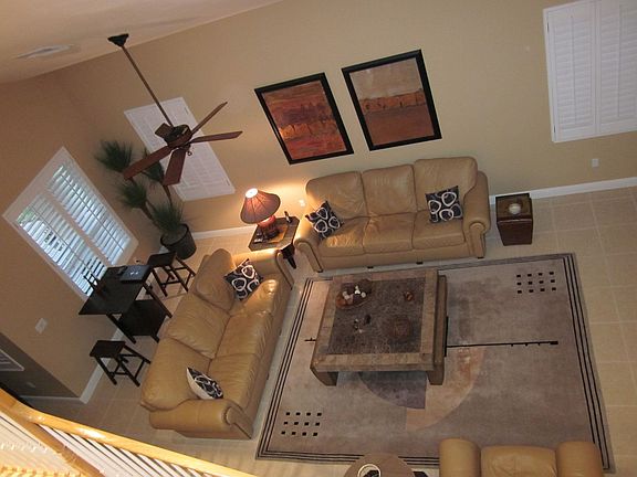 looking down from loft into family room