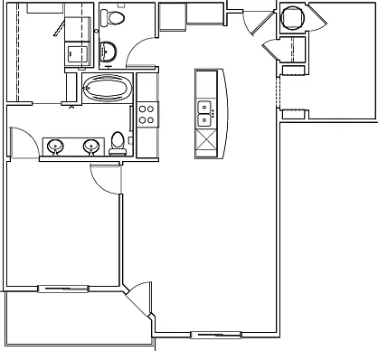 One-Bedroom Plus Den B1a Floor Plan One-Bedroom Plus Den B1a Floor Plan