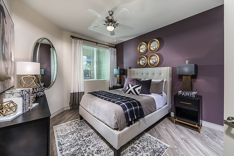 The master suite at Rize can fit a king bed along with additional bedroom furniture - it really is spacious!