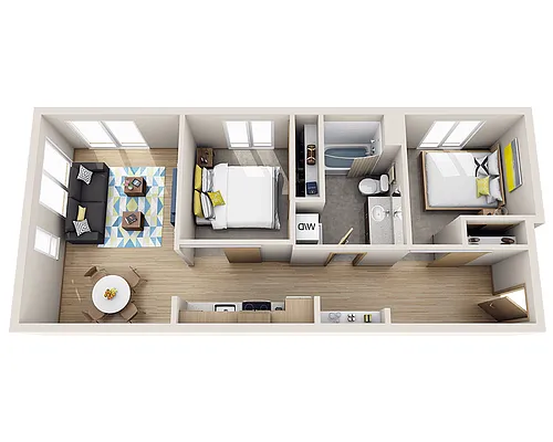 Floor plan Two Bedroom B1D