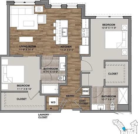 Two Bedroom - Unit R Two Bedroom - Unit R