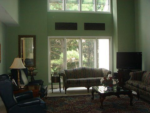 Living Room w/ soaring ceiling