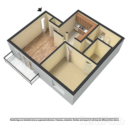 Floor plan 1x1B