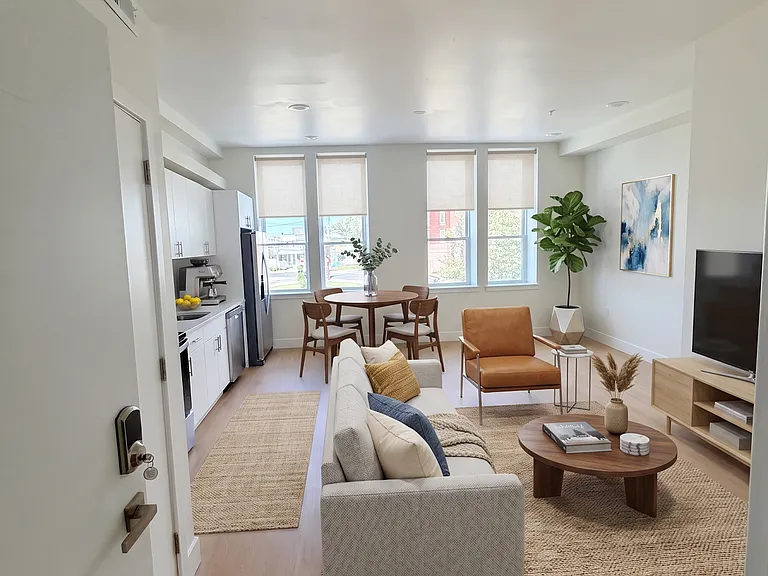 Virtually staged to help show possible furniture layout and use of space.