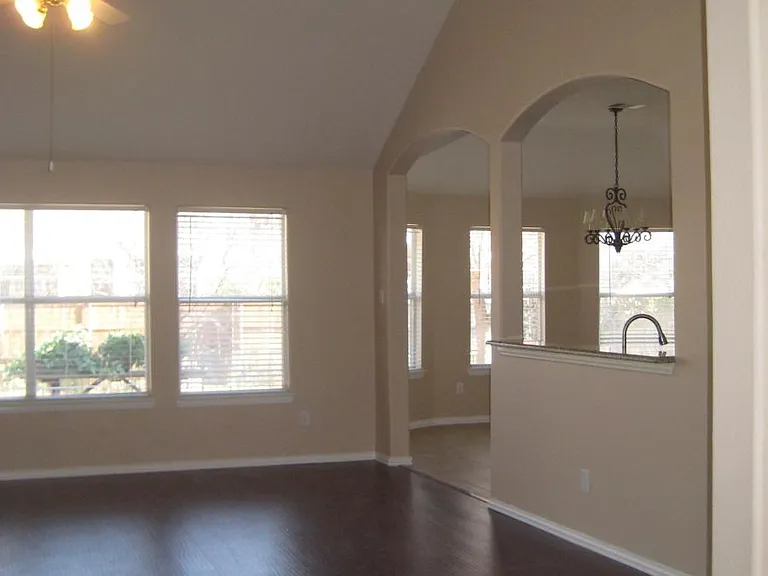 Another view of family room overlooking the kitchen